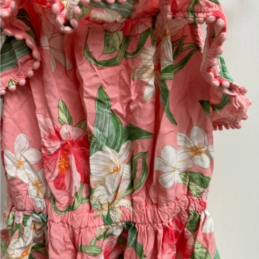 NWOT Carter’s 3T Pink Girls Floral Off the Shoulder Dress